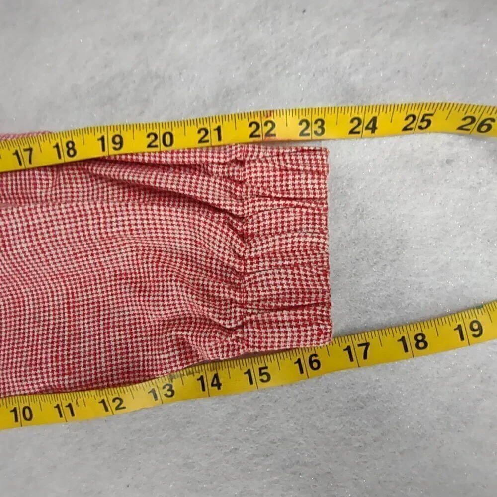 Doncaster Women's Red, White, Houndstooth, Linen Blend, Cropped Jacket Size 4
